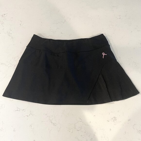 Running Room Athletic Poly Blend Running Skirt/Skort w Side Pleating Black Sz M - Picture 1 of 9